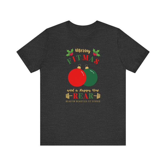 Merry Fitmas  Ornaments Unisex Tee - Holiday Fitness Shirt for Gym Lovers