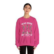 Load image into Gallery viewer, Dead Inside but Jolly AF Skeleton Crewneck Sweatshirt - Holiday Fun &amp; Cheer
