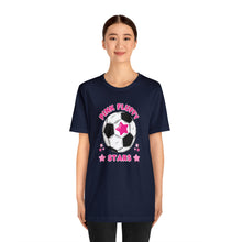 Load image into Gallery viewer, Pink Fluffy Stars Team Short Sleeve Tee
