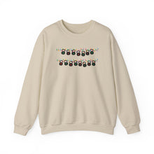 Load image into Gallery viewer, Festive Kettlebell String lights Sweatshirt for Fitness Enthusiasts
