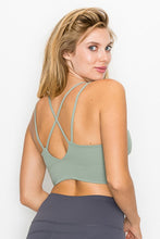 Load image into Gallery viewer, Cross Back Front Slit Sports Bra
