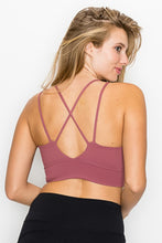 Load image into Gallery viewer, Cross Back Front Slit Sports Bra
