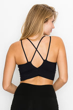 Load image into Gallery viewer, Cross Back Front Slit Sports Bra
