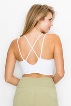 Load image into Gallery viewer, Cross Back Front Slit Sports Bra
