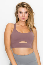 Load image into Gallery viewer, Cross Back Front Slit Sports Bra
