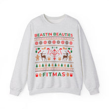 Load image into Gallery viewer, Ugly Sweater Fitmas Festive Fitness Crewneck Sweatshirt | Beastin Beauties Fitmas Design
