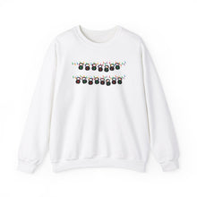 Load image into Gallery viewer, Festive Kettlebell String lights Sweatshirt for Fitness Enthusiasts
