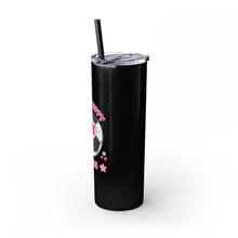 Load image into Gallery viewer, Pink Fluffy Stars Skinny Tumbler with Straw, 20oz
