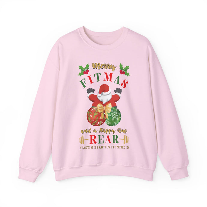 Merry Fitmas Santa Booty Unisex Crewneck Sweatshirt - Christmas Fitness Apparel