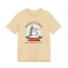 Load image into Gallery viewer, Merry FITMAS and a Happy New Rear Snowglobe Unisex Tee - Holiday Fitness Shirt for Gym Lovers
