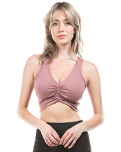 Load image into Gallery viewer, Deep V Drawstring Sports Bra Buttery Soft Fabric
