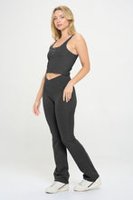 Load image into Gallery viewer, Women Crossover Flare Legging High Waisted Pockets
