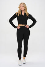 Load image into Gallery viewer, Seamless Ribbed Tracksuit Zip-up Two-Piece Set
