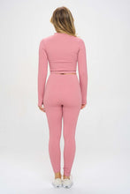 Load image into Gallery viewer, Seamless Ribbed Tracksuit Zip-up Two-Piece Set
