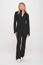 Load image into Gallery viewer, 2 Piece Set Matching Flare jumpsuit Active Jacket
