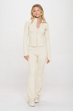 Load image into Gallery viewer, 2 Piece Set Matching Flare jumpsuit Active Jacket
