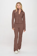 Load image into Gallery viewer, 2 Piece Set Matching Flare jumpsuit Active Jacket
