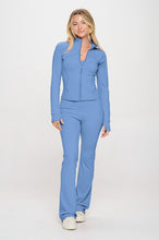 Load image into Gallery viewer, 2 Piece Set Matching Flare jumpsuit Active Jacket
