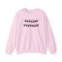 Load image into Gallery viewer, Festive Kettlebell String lights Sweatshirt for Fitness Enthusiasts
