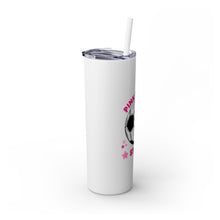 Load image into Gallery viewer, Pink Fluffy Stars Skinny Tumbler with Straw, 20oz
