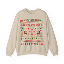 Load image into Gallery viewer, Ugly Sweater Fitmas Festive Fitness Crewneck Sweatshirt | Beastin Beauties Fitmas Design
