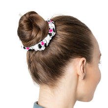 Load image into Gallery viewer, Scrunchie - Pink Fluffy Stars Soccer Team Hair Accessory
