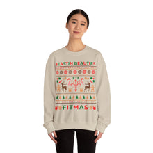 Load image into Gallery viewer, Ugly Sweater Fitmas Festive Fitness Crewneck Sweatshirt | Beastin Beauties Fitmas Design
