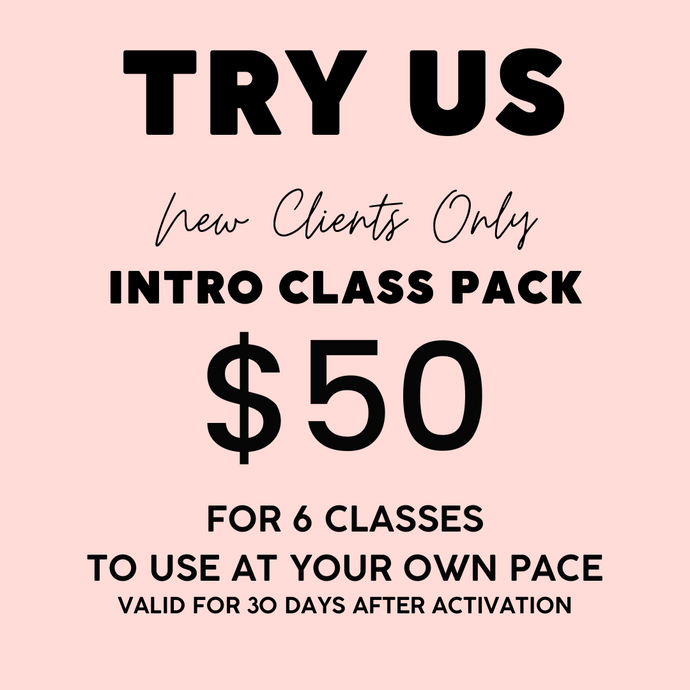 Intro Pack: 6 Classes for $50 (New Clients Only)